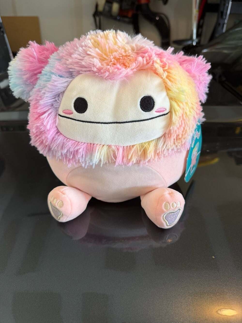 Squishmallows Diane the Peach Bigfoot Plush with Rainbow Hair- 8 inch